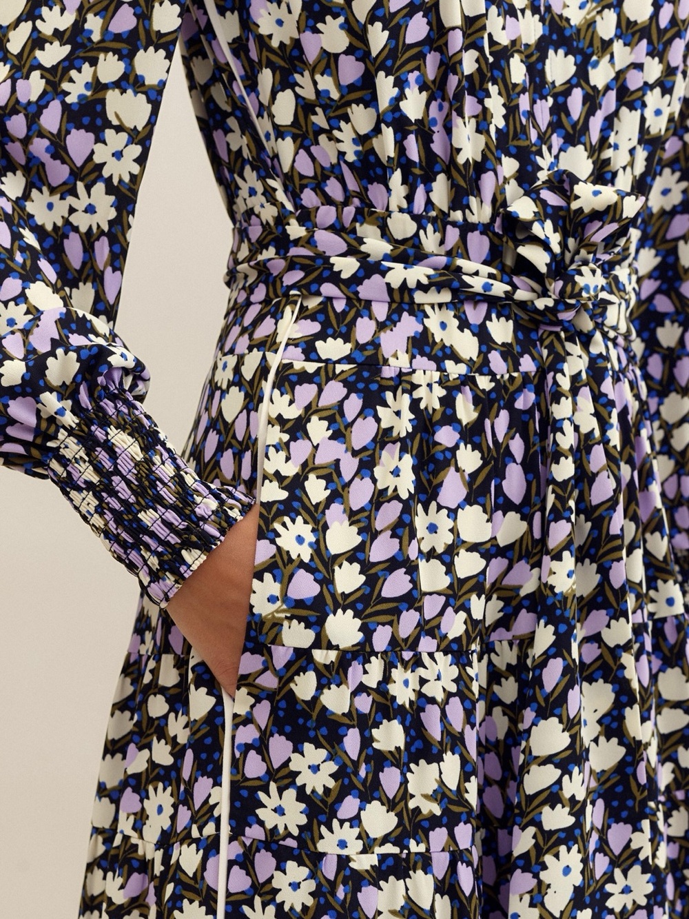 ME+EM Spring Garden Maxi Dress in lilac and black